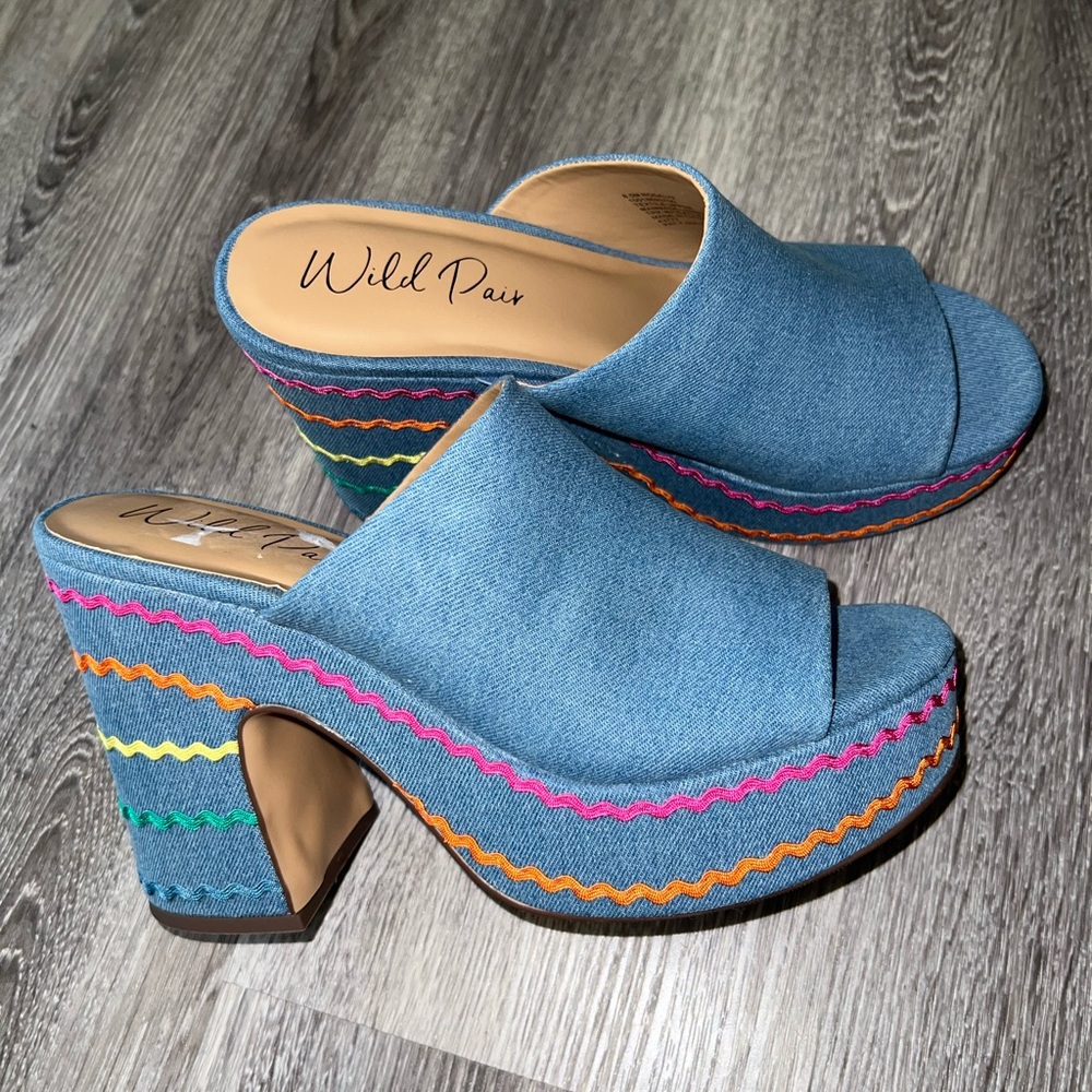 Denim Platform Sandal
